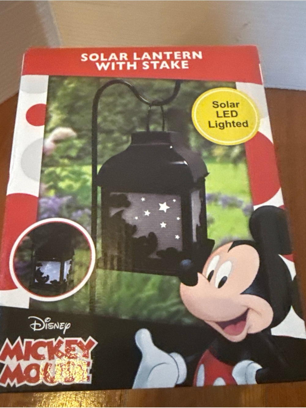 Disney Starry Night Mickey Solar Powered Light-up Lantern w/ Stake New